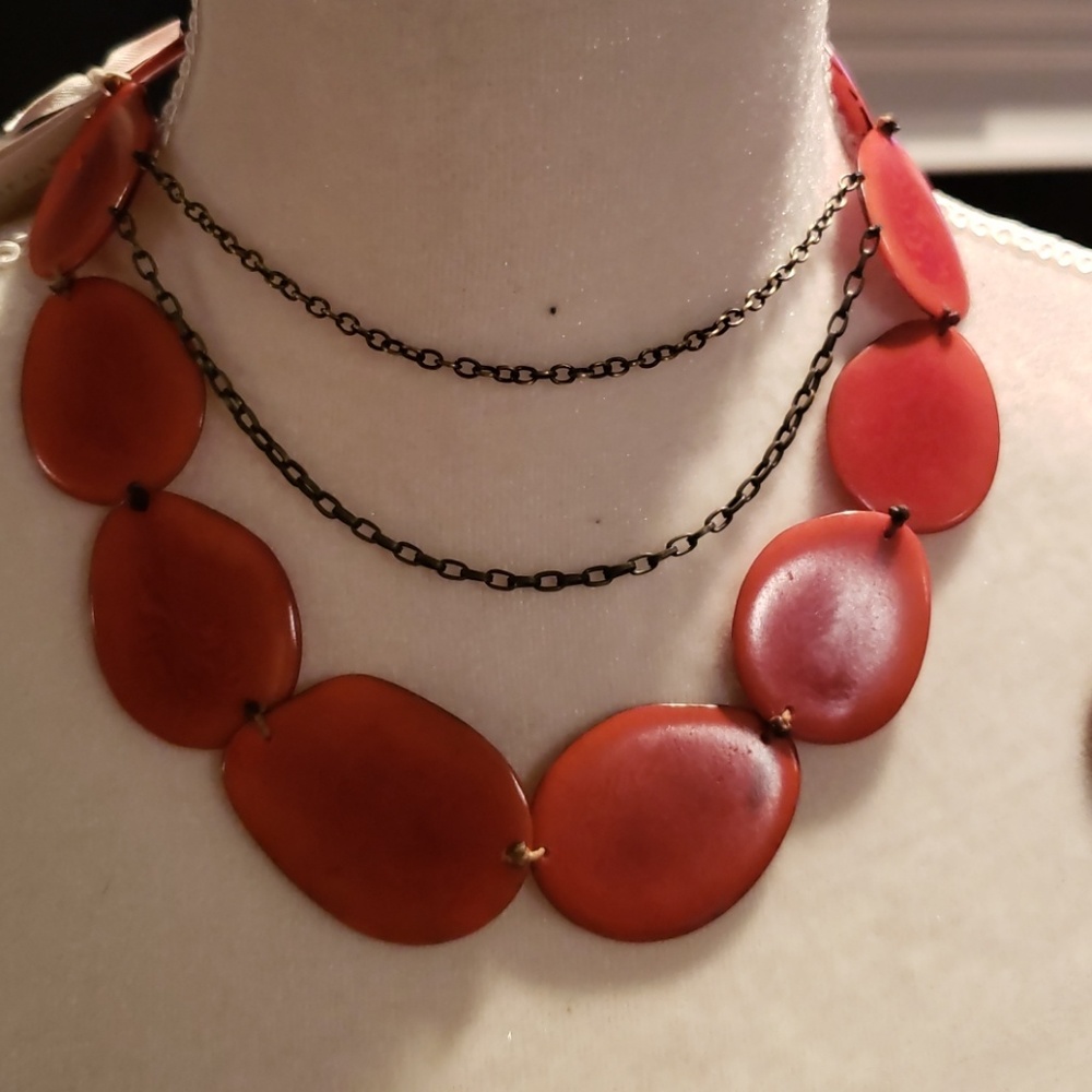 Tagua Nut Necklace & Earrings Andean Collection